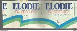 N1 / Food LABEL WATER Etichetta Etiqueta Etiquette / Etiquette EAU ELODIE Eau De Source - Sonstige & Ohne Zuordnung