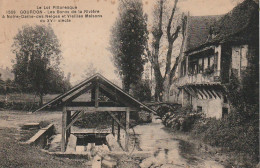 EP 13 -(46) GOURDON  -  LES BORDS DE LA RIVIERE A NOTRE DAME DES NEIGES ET VIEILLES  MAISONS -  2 SCANS - Gourdon