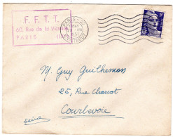 1951  CAD PARIS 22 Rue Taitbout  "  F F T T  60 Rue De La Victoire PARIS " - Briefe U. Dokumente