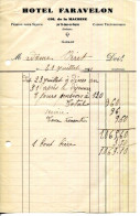 FACTURE.26.DRÔME.SAINT JEAN EN ROYANS.COL DE LA MACHINE.HOTEL FARAVELON.FACTURETTE. - Other & Unclassified