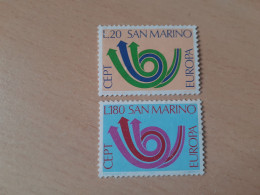 TIMBRES   SAINT-MARIN   ANNEE   1973   N  833  /  834   COTE  1,50  EUROS   NEUFS  LUXE** - Unused Stamps