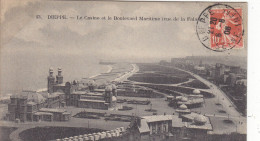 DIEPPE : T.RARE CPA  DE 1908. AVEC CETTE VUE DU CASINO ET BLD. MARITIME VUE DE LA FALAISE. B.ETAT.PETIT PRIX - Dieppe