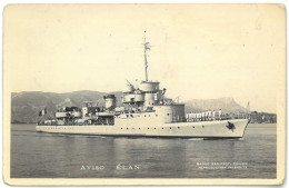 Carte-Photo AVISO ELAN - Ed. Marius Bar , Toulon - Warships