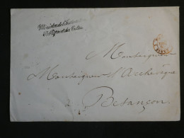 DN15   FRANCE   LETTRE  1846 MINISTRE DES CULTES  PARIS A BESANCON +CACHET CIRE + AFF. INTERESSANT++ - 1801-1848: Voorlopers XIX