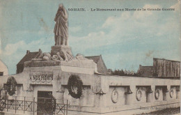 FI 24 -(59) SOMAIN  -  LE MONUMENT AUX MORTS DE LA GRANDE GUERRE -  CARTE COLORISEE  -  2 SCANS - Autres & Non Classés