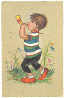 CPA Illustrateur BONNIE - Enfant Soufflant Dans Une Corne - BONNIE N°88371 P - Sonstige & Ohne Zuordnung