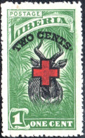 LIBERIA, FAUNA, ANIMALI, CROCE ROSSA, RED CROSS, 1918, NUOVI (MNH**) Scott:LR B3, Yt:LR 153 - Liberia