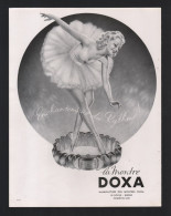 Pub Papier 1946 Montres Horlogerie DOXA  Suisse Le Locle  Montre Dessin Femme Danseuse - Advertising