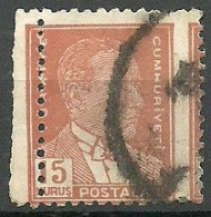 Turkey; 1955 9th Ataturk Issue 15 K. ERROR "Shifted Perf." - Usati