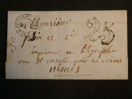 DN15   FRANCE   LETTRE  1841 STE HIPOLITE A NIMES +TAXE 25  + AFF. INTERESSANT++ - 1801-1848: Voorlopers XIX