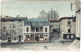 CPA Carte Postale / 69 Rhône, St Saint-Symphorien-sur-Coise / Blanchard / Place Du Mézel, Montée De La Grenette Et L'Égl - Saint-Symphorien-sur-Coise