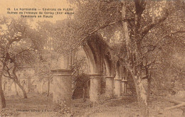 GU 4 -(61) ENVIRONS DE FLERS - RUINES DE L'ABBAYE DE CERISY -  POMMIERS EN FLEURS - CARTE TOILEE  - 2 SCANS - Altri & Non Classificati