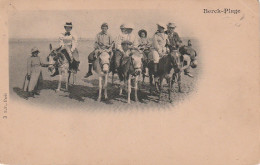 GU 8 -(62) BERCK PLAGE  - LES ANES POUR LA PROMENADE SUR LA PLAGE -  FAMILLE  A DOS D'ANES - 2 SCANS - Berck