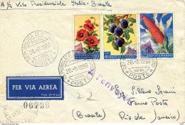 Alitalia Roma/Rio De Janeiro Del 3.9.58 - Aerogramma 2 Da RSM - Luftpost