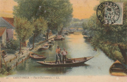 GU 10 -(62) SAINT OMER -  VUE A CLAIRMARAIS - ANIMATION - BARQUES SUR LE CANAL -  CARTE COLORISEE - 2 SCANS - Saint Omer