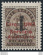 1945 Guidizzolo Lire 1 Su 10c. Bruno Fascio MNH Sassone N. 2 - Autres & Non Classés