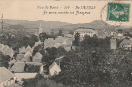 GU 13 -(63) " DE MUROLS , JE VOUS ENVOIE UN BONJOUR " - VUE GENERALE  - 2 SCANS - Sonstige & Ohne Zuordnung