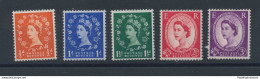 1958/59 GRAN BRETAGNA GREATBRITAIN ElisabettaII 343r/48r F. Rovesciata MNH** - Otros & Sin Clasificación