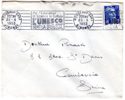 1953  CAD De BORDEAUX - GARE " L'UNESCO Sert La Paix " - Lettres & Documents