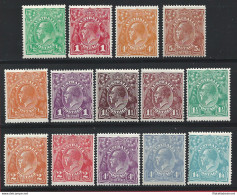 1914-23 AUSTRALIA,  SG 20/23+56/66 14 Valori  MH/MLH - Sonstige & Ohne Zuordnung