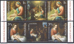 2010 Romania Natale, Trittico Congiunta Con Vaticano MNH ** - Emissioni Congiunte