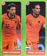 264 Hans Hateboer / Virgil Van Dijk - Netherlands - Panini Euro 2020 Tournament Edition Sticker Vignette - Andere & Zonder Classificatie