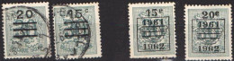 Belgique 1960-1961 Chiffre Sur Lion Héraldique Avec Surcharge - COB 1172, 1173, 1172A, 1173A - 1951-1975 Heraldic Lion