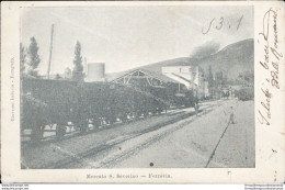 Ah492 Cartolina Mercato S.severino Ferrovia Stazione 1903 Provincia Di Salerno - Salerno