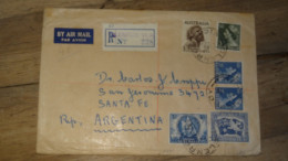 Enveloppe Australie Recommandée Glenroy Pour Argentine - 1956   ......... Boite1 ...... 240424-56 - Storia Postale