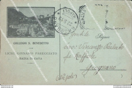 Bf373 Cartolina Badia Di Cava Collegio S.benedetto 1919 Provincia Di Salerno - Salerno