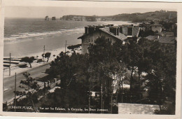 GU 18 -(64) HENDAYE PLAGE  -  VUE SUR LES  FALAISES , LA CORNICHE , LES DEUX JUMEAUX  -2 SCANS - Hendaye