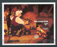Disney Turks & Caicos 1980 Christmas - Pinocchio MS MNH - Disney