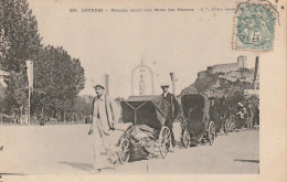 GU Nw -(65) LOURDES -  MALADES ALLANT AUX BAINS DES PISCINES  - CHARIOTS  A CAPOTE - 2 SCANS - Lourdes