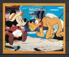 Disney Turks & Caicos 1981 Pluto - 50th Anniversary MS MNH - Disney