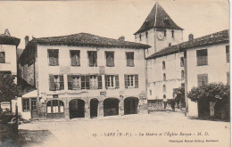 GU Nw -(64) SARE  -  LA MAIRIE ET L'EGLISE BASQUE  -  2 SCANS - Sare