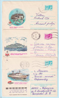 USSR 1976.0506-0511. Cruise Ships. Prestamped Covers (3), Used - 1970-79