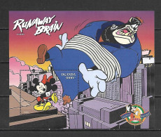 Disney Uganda 1998 Runaway Brain MS #1 MNH - Disney