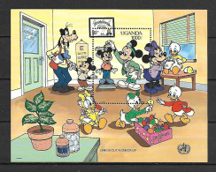 Disney Uganda 1990 Check-out A Chek-up MS MNH - Disney