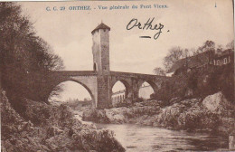 GU Nw -(64) ORTHEZ  -  VUE GENERALE DU PONT VIEUX  -  2 SCANS - Orthez