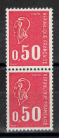 Numéro Rouge - Gomme Tropicale - YV 1664e Tenant à Normal , N** MNH Luxe , Numéro 000 , Cote 25+ Euros - Ongebruikt