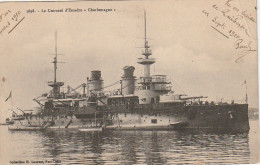 DE 3- LE CUIRASSE D' ESCADRE " CHARLEMAGNE " - 2 SCANS - Warships