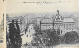 CPA. [75] > TOUT PARIS > La Mairie Du XIXe Arrt Et L'avenue Laumière, Vue Prise Du Belvédère - Défaut D'Impression - TBE - Paris (19)