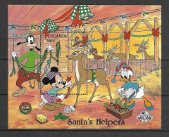 Disney Uganda 1988 Santa's Helpers MS #1 MNH - Disney