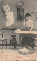 FI 8 - " LA REPASSEUSE " - SERIE DE 10 CPA ( 1904 ) - REVERIES AUTOUR D' UN FER A REPASSER - EDIT. ROYER , NANCY - Altri & Non Classificati