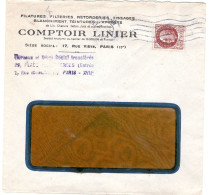 1943  "  COMPTOIR LINIER  17 Rue Viète PARIS VII  Filatures Filtreries " - Briefe U. Dokumente