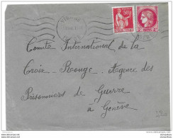 43-6 - Enveloppe Envoyée De  Vienne/Isère Au Service Prisonniers De Guerre/Croix Rouge Genève 1940 - Guerre Mondiale (Seconde)