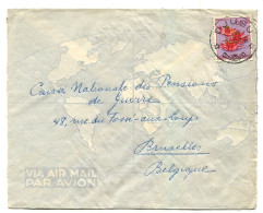 Congo Djugu Oblit. Keach 8A2 Sur C.O.B. 317 Sur Lettre Vers Bruxelles Le 02/03/1954 - Covers & Documents