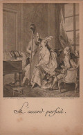 GU Nw - " L' ACCORD PARFAIT ",J . M. MOREAU LE JEUNE - HARPE - 2 SCANS - Malerei & Gemälde