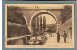 CPA (77) MEAUX - Mots Clés: Canal De Chalifert, Chemin De Halage, écluse, Péniche, Pont - Années 30 - Meaux