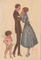 GI Nw - COUPLE AMOUREUX - CHERUBIN AVEC CARQUOIS - ILLUSTRATEUR PINOCHI - 2 SCANS - Autres & Non Classés